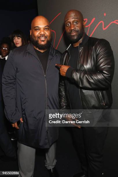 Kelvin Mercer and Vincent Mason of De La Soul attend as Giorgio Armani hosts trunk show at the Giorgio's London event to celebrate the opening of the...