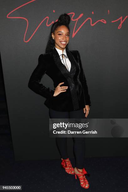 Lianne La Havas attends as Giorgio Armani hosts trunk show at the Giorgio's London event to celebrate the opening of the new Giorgio Armani and...