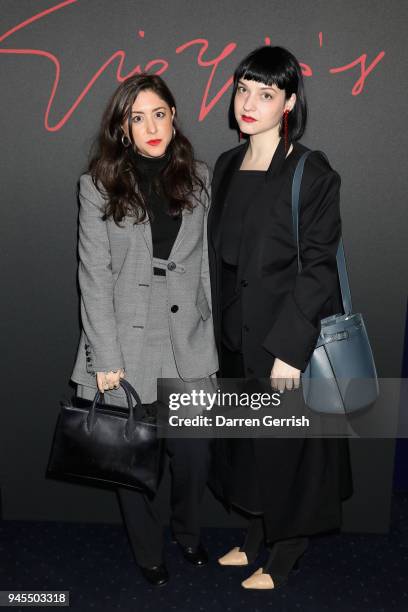 Dena Giannini and Olivia Singer attend as Giorgio Armani hosts trunk show at the Giorgio's London event to celebrate the opening of the new Giorgio...