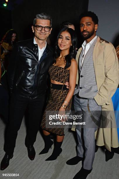 Serge Brunschwig, FENDI President and CEO, Jhene Aiko and Big Sean attend the FENDI FF Reloaded Experience on April 12, 2018 in London, England.