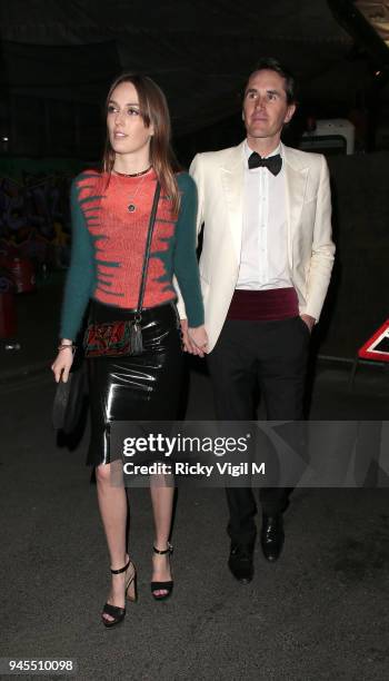 Lady Alice Manners and Otis Ferry seen attending Fendi Reloaded - launch party at Lost Rivers on April 12, 2018 in London, England.