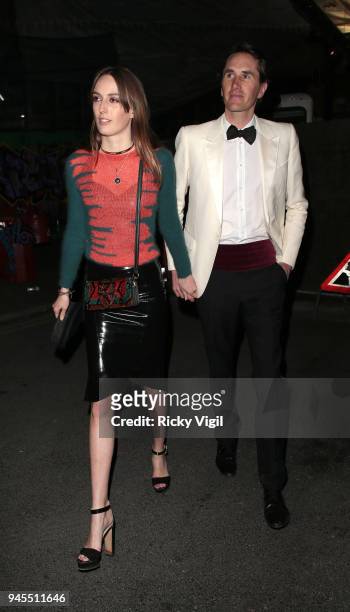 Lady Alice Manners and Otis Ferry seen attending Fendi Reloaded - launch party at Lost Rivers on April 12, 2018 in London, England.