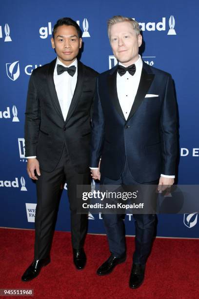 Ken Ithiphol and Anthony Rapp attend the 29th Annual GLAAD Media Awards at The Beverly Hilton Hotel on April 12, 2018 in Beverly Hills, California.