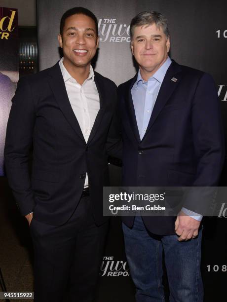 Don Lemon and Sean Hannity attend The Hollywood Reporter's Most Powerful People In Media 2018 at The Pool on April 12, 2018 in New York City.