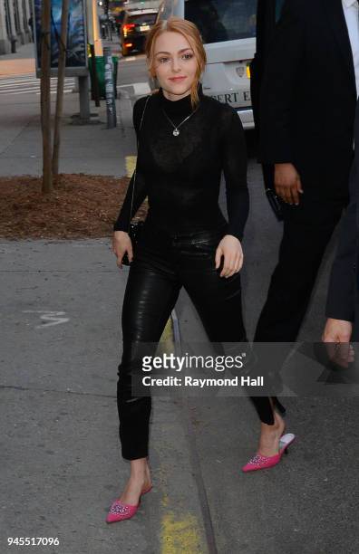 Actress Anna Sophia Robb is seen walking in Midtown on April 12, 2018 in New York City.