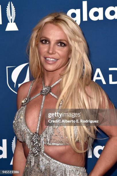 Honoree Britney Spears attends the 29th Annual GLAAD Media Awards at The Beverly Hilton Hotel on April 12, 2018 in Beverly Hills, California.