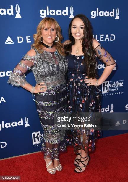Jeanette Jennings and Jazz Jennings attend the 29th Annual GLAAD Media Awards at The Beverly Hilton Hotel on April 12, 2018 in Beverly Hills,...