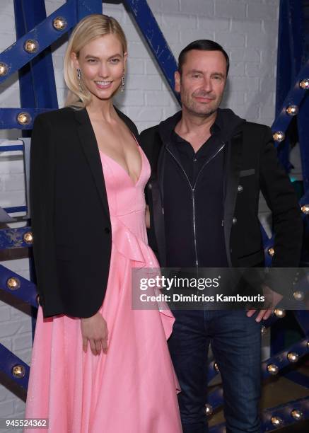 Karlie Kloss and Swarovski Consumer Goods Business CEO Robert Buchbauer attend Swarovskis Times Square Celebration at Hudson Mercantile, honoring the...