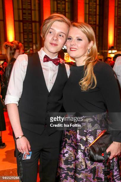 Irish singer Iggi Kelly and her mother Irish singer Patricia Kelly during the Echo Award after show party at Palais am Funkturm on April 12, 2018 in...