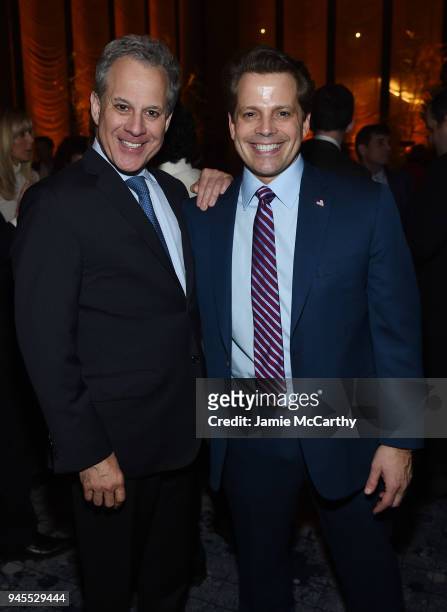 Attorney General of New York Eric Schneiderman and Anthony Scaramucci attend The Hollywood Reporter's Most Powerful People In Media 2018 at The Pool...