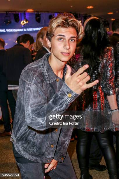 German singer Lukas Rieger during the Echo Award after show party at Palais am Funkturm on April 12, 2018 in Berlin, Germany.