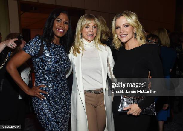 Omarosa Manigault, Marla Maples, and Megyn Kelly attend The Hollywood Reporter's Most Powerful People In Media 2018 at The Pool on April 12, 2018 in...