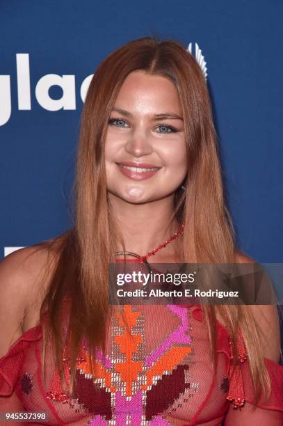 Jennifer Akerman attends the 29th Annual GLAAD Media Awards at The Beverly Hilton Hotel on April 12, 2018 in Beverly Hills, California.