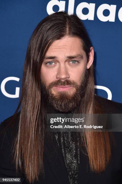 Tom Payne attends the 29th Annual GLAAD Media Awards at The Beverly Hilton Hotel on April 12, 2018 in Beverly Hills, California.