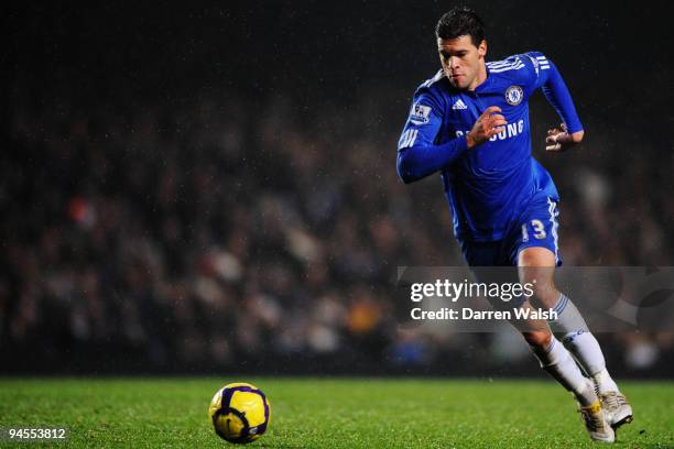 Michael Ballack of Chelsea runs with the ball during the Barclays Premier League match between Chelsea and Portsmouth at Stamford Bridge on December...