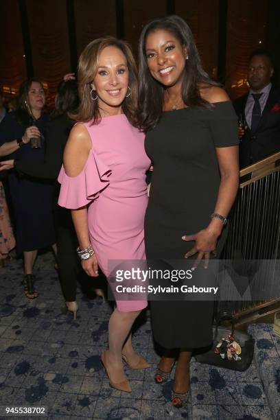 Rosanna Scotto and Lori Stokes attend The Hollywood Reporter's Most Powerful People In Media 2018 at The Pool on April 12, 2018 in New York City.