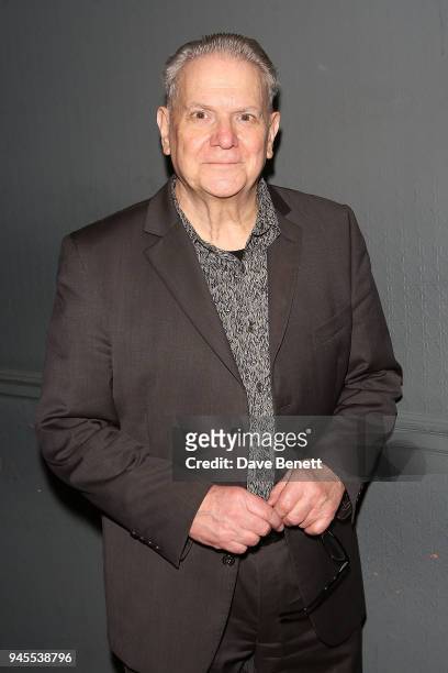 Paul Jesson poses backstage following the press night performance of "The Moderate Soprano" at the Duke Of Yorkâs Theatre on April 12, 2018 in...