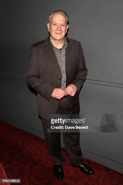 Paul Jesson poses backstage following the press night performance of "The Moderate Soprano" at the Duke Of Yorkâs Theatre on April 12, 2018 in...