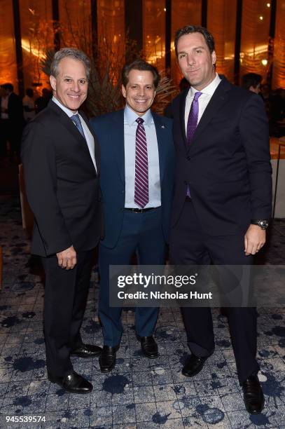Attorney General of New York Eric Schneiderman, Anthony Scaramucci and Editorial Director of The Hollywood Reporter Matt Belloni attend The Hollywood...