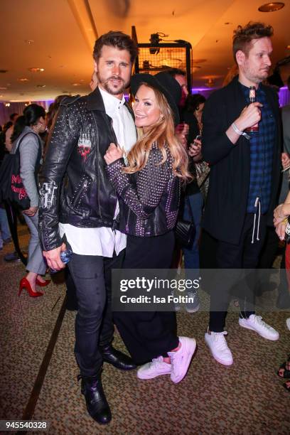 German actor and presenter Thore Schoelermann and his girlfriend German actress Jana Julie Kilka during the Echo Award after show party at Palais am...