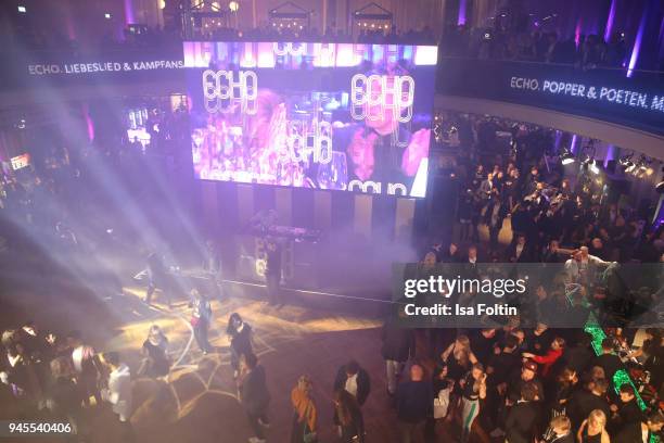 General view of the Echo Award after show party at Palais am Funkturm on April 12, 2018 in Berlin, Germany.