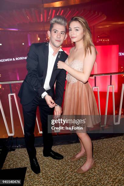 Daniele Negroni and girlfriend Tina Neumann during the Echo Award after show party at Palais am Funkturm on April 12, 2018 in Berlin, Germany.