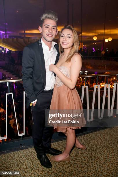 Daniele Negroni and girlfriend Tina Neumann during the Echo Award after show party at Palais am Funkturm on April 12, 2018 in Berlin, Germany.