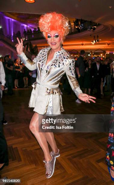 Drag Queen Olivia Jones during the Echo Award after show party at Palais am Funkturm on April 12, 2018 in Berlin, Germany.