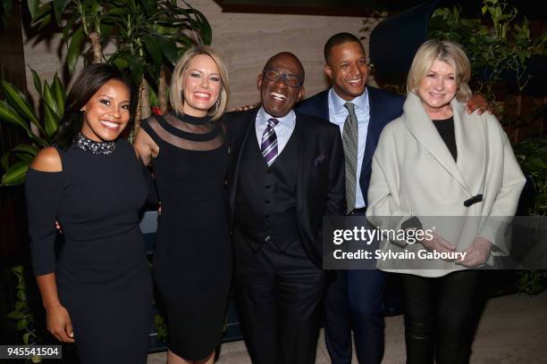 Sheinelle Jones, Dylan Dreyer, Al Roker Craig Melvin and Martha Stewart attend the Hollywood Reporter's Most Powerful People In Media 2018 at The...