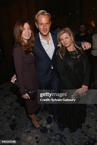 Dana Delany, Daniel Benedict and Emily Smith attend The Hollywood Reporter's Most Powerful People In Media 2018 at The Pool on April 12, 2018 in New...