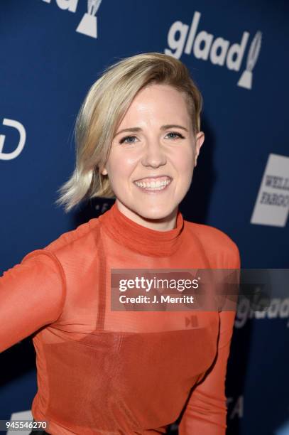 Hannah Hart attends the 29th Annual GLAAD Media Awards at The Beverly Hilton Hotel on April 12, 2018 in Beverly Hills, California.