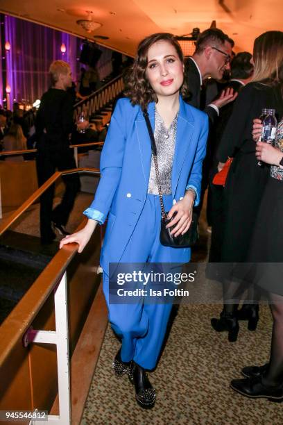 German-Canadian singer Alice Merton during the Echo Award after show party at Palais am Funkturm on April 12, 2018 in Berlin, Germany.