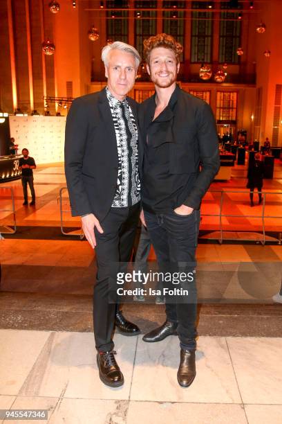 Tom Junkersdorf and German actor Daniel Donskoy during the Echo Award after show party at Palais am Funkturm on April 12, 2018 in Berlin, Germany.