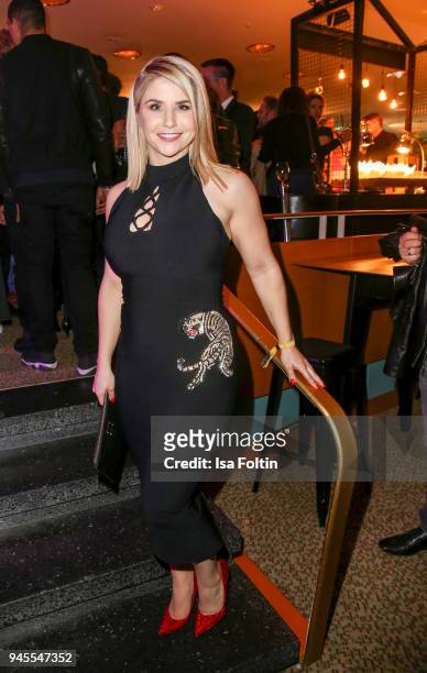 Swiss singer Beatrice Egli during the Echo Award after show party at Palais am Funkturm on April 12, 2018 in Berlin, Germany.