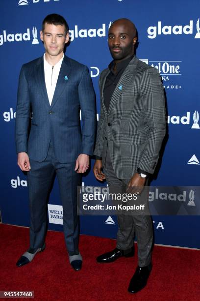 Brian J. Smith and Toby Onwumere attend the 29th Annual GLAAD Media Awards at The Beverly Hilton Hotel on April 12, 2018 in Beverly Hills, California.