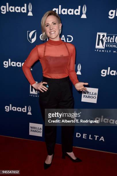 Hannah Hart attends the 29th Annual GLAAD Media Awards at The Beverly Hilton Hotel on April 12, 2018 in Beverly Hills, California.