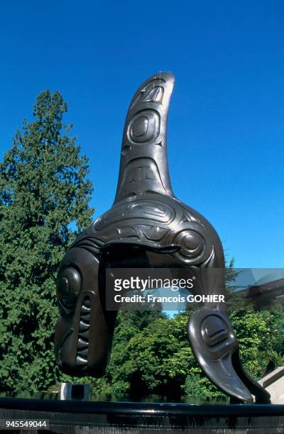 Paulard , sculpture par artiste Haida Indian facture. En 1983-1984, il a sculpt? l' ?paulard, qui lui avait ?t? command? pour l' aquarium de...