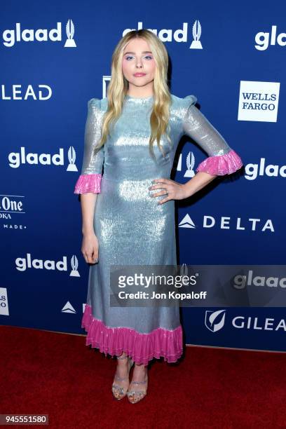 Chloe Grace Moretz attends the 29th Annual GLAAD Media Awards at The Beverly Hilton Hotel on April 12, 2018 in Beverly Hills, California.