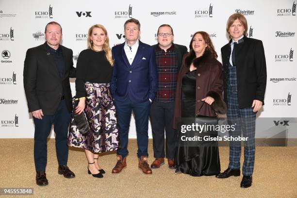 Kelly Family, Joe Kelly, Maria Patricia Kelly, Victor James Kelly, Angelo Kelly, Kathy Ann Kelly and John Michael Kelly arrive for the Echo Award at...