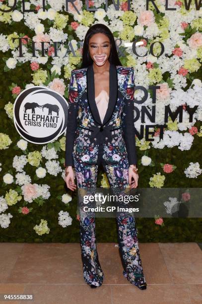 Model Winnie Harlow attends the Holt Renfrew Knot On My Planet Gala on April 12, 2018 in Toronto, Canada.