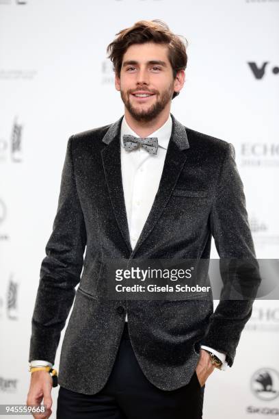 Alvaro Soler arrives for the Echo Award at Messe Berlin on April 12, 2018 in Berlin, Germany.