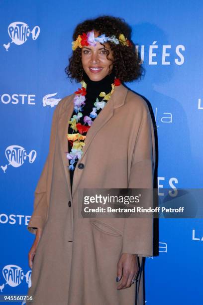 Actress Noemie Lenoir attends the "Larguees" Premiere at Cinema Gaumont Marignan on April 12, 2018 in Paris, France.