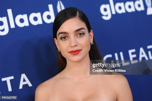 Melissa Barrera attends the 29th Annual GLAAD Media Awards at The Beverly Hilton Hotel on April 12, 2018 in Beverly Hills, California.