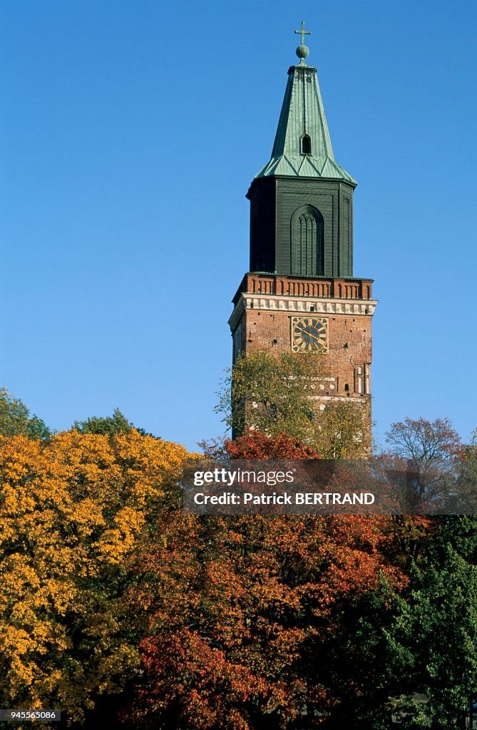 Clocher de la Cathedrale de Turku, Scandinavie, Finlande