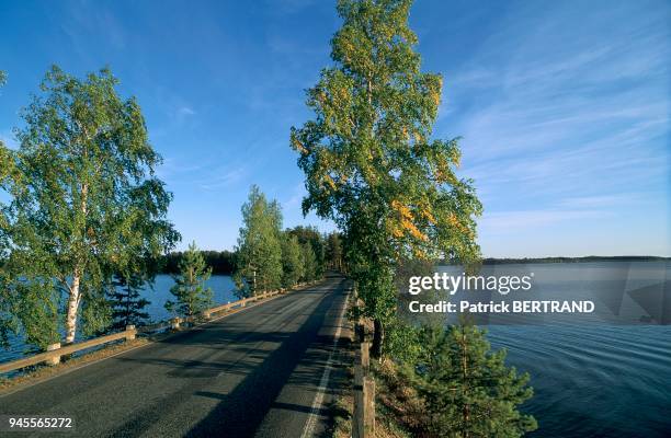 Route de Punkaharju, Scandinavie, Finlande.