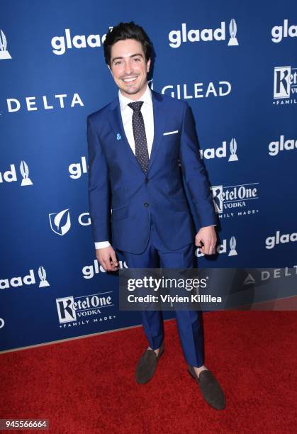 Ben Feldman attends the 29th Annual GLAAD Media Awards at The Beverly Hilton Hotel on April 12, 2018 in Beverly Hills, California.