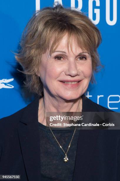 Actress of the movie Miou-Miou attends the 'Larguees' Premiere at Cinema Gaumont Marignan on April 12, 2018 in Paris, France.