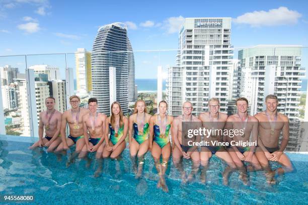 Matthew Wilson, Mack Horton Jack Cartwright, Brianna Throssell, Ariarne Titmus, Brianna Throssell, Emma McKeon, David Morgan ,Clyde Lewis, Cameron...