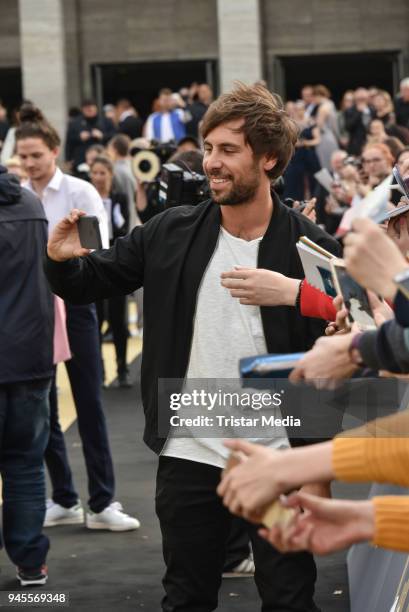 Max Giesinger arrives at the Echo Award 2018 at Messe Berlin on April 12, 2018 in Berlin, Germany.