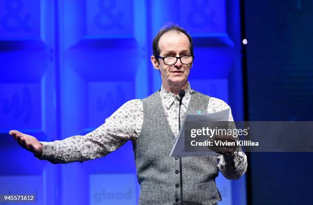 Denis O'Hare accepts the Outstanding Drama Series award for 'This Is Us' onstage at the 29th Annual GLAAD Media Awards at The Beverly Hilton Hotel on...